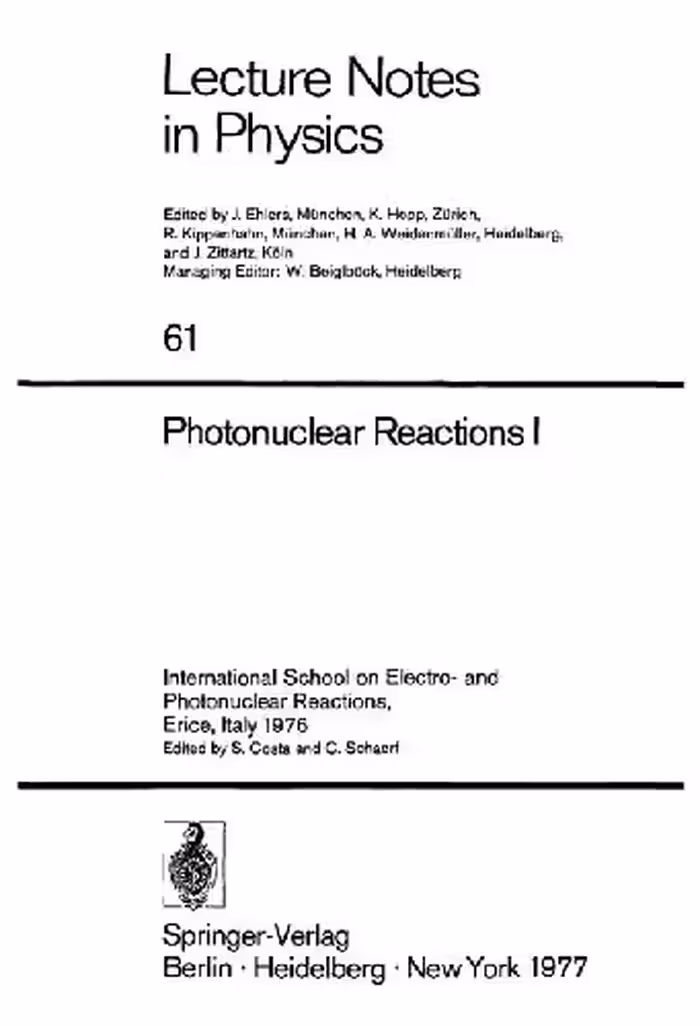 خرید و دانلود نسخه کامل کتاب Photonuclear Reactions I