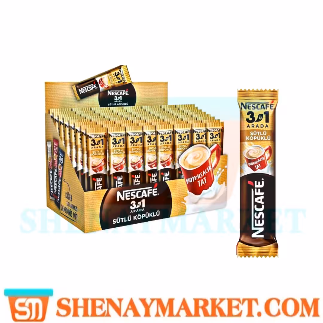 پودر قهوه فوری 3 در 1 نسکافه Nescafe حاوي پودر شير بسته 48 تایی