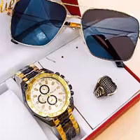   ست ساعت و انگشتر عینک مردانه