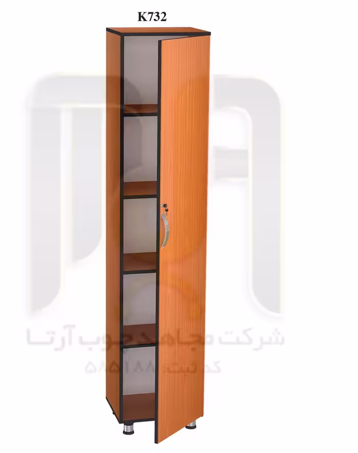 کمد لباس دو درب، با طبقات متعدد، ساخته شده از ام دی اف، برند مجاهد چوب آرتا