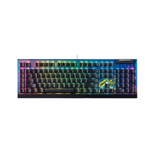 صفحه کلید باسیم ریزر مدل BLACKWIDOW V4 X – Fortnite Edition • سوئیچ زرد