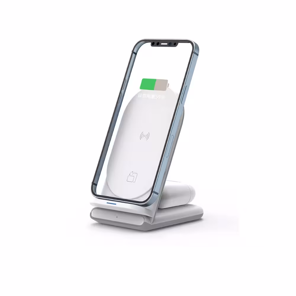 پایه و شارژر وایرلس ویوو مدل WiWU Power Air 2 in 1 Desktop Wireless Charger PA2IN1 با توان 18W