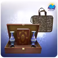 كليات شاهنامه وزيری با دو گلدان مينا 20 با ساک ترمه هدیه (کد 90372)