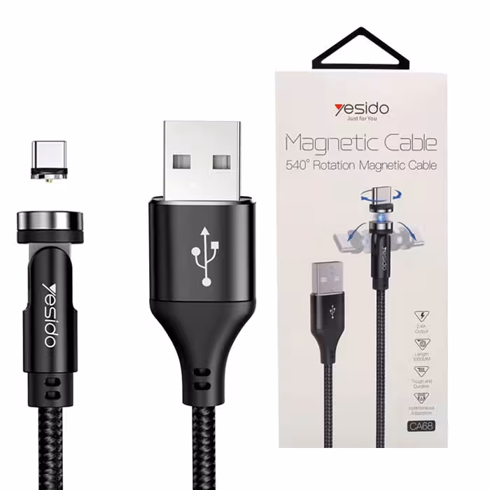 کابل مگنتی USB به Type-C یسیدو YESIDO CA68 طول 1 متر 2.4 آمپر