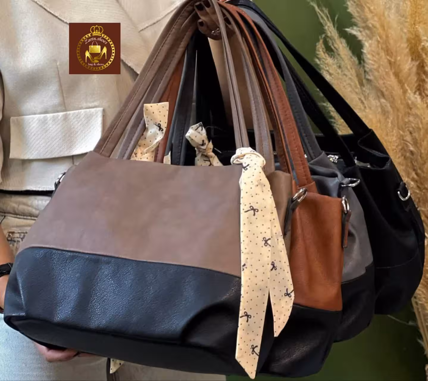 کیف دوشی زنانه ترکیبی آویزدار