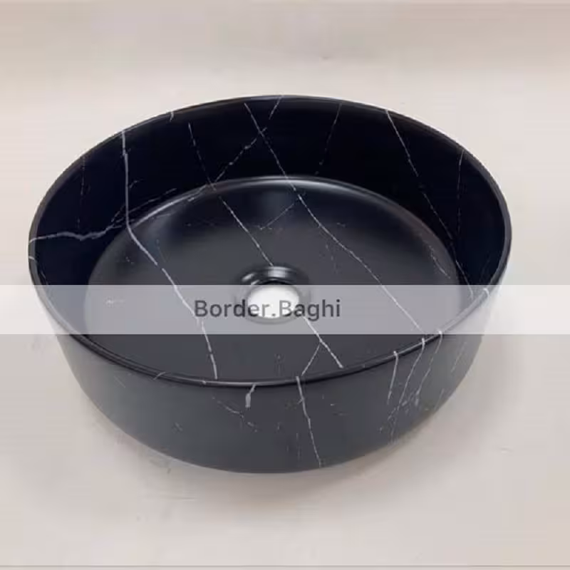 کاسه روشویی  مدل مشکی کلکته  گرد