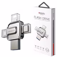 فلش مموری یسیدو مدل FL15 با ظرفیت 256 گیگابایت و پشتیبانی از OTG (Type-C / Micro USB / Lightning USB3.0)