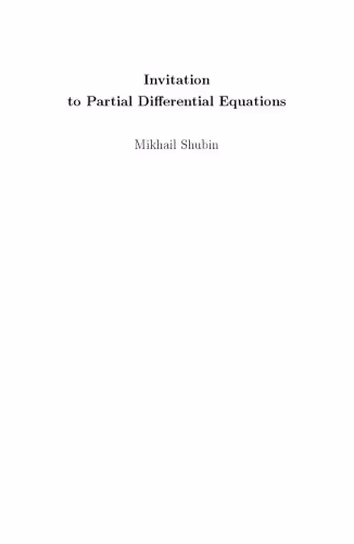 خرید و دانلود نسخه کامل کتاب Invitation to Partial Differential Equations