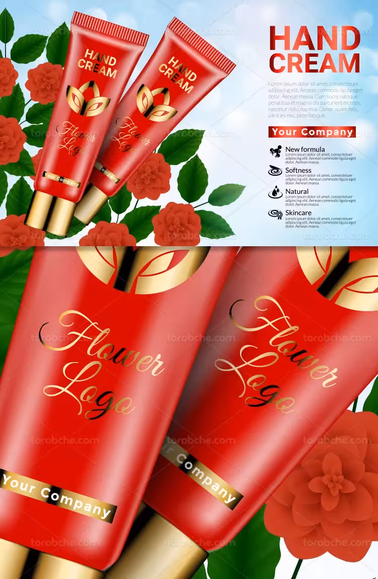 وکتور کرم دست خلاقانه قرمز | گرافیک با طعم تربچه