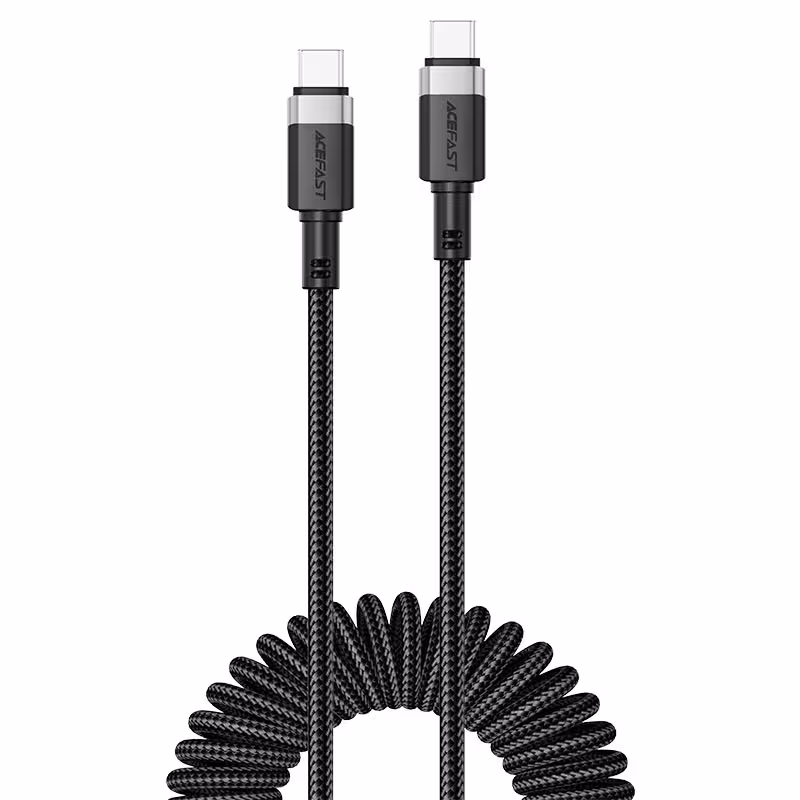 کابل شارژ 1.2 متری Type-C به Type-C فنری ایس فست مدل Charging Data Cable C14-03 USB-C to USB-C 60W