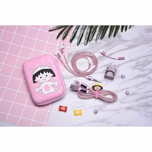 پک محافظ کابل دختر چینی اکلیلی کیف مستطیل Chinese Girl Usb Cable protector
