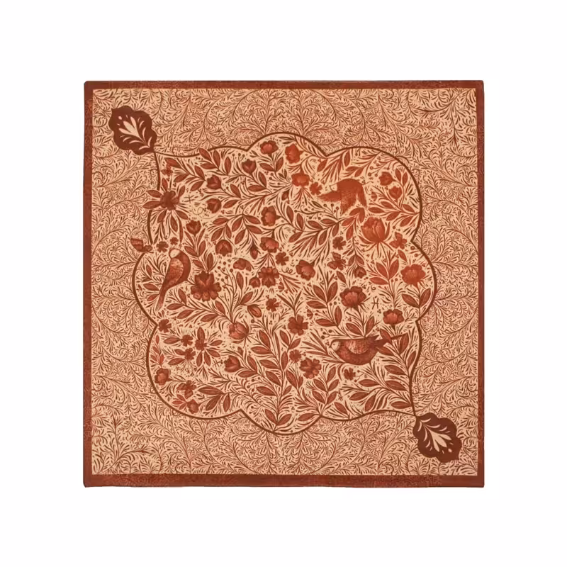 رو میزی مربع گلستان رنگ کرم | amazonchi