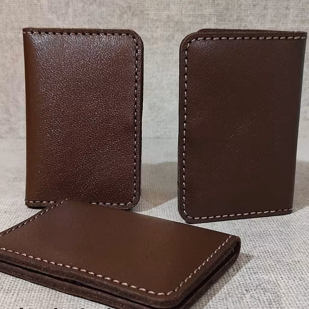 کیف کارتی چرم گاوی دست دوز رنگ قابل تغییره