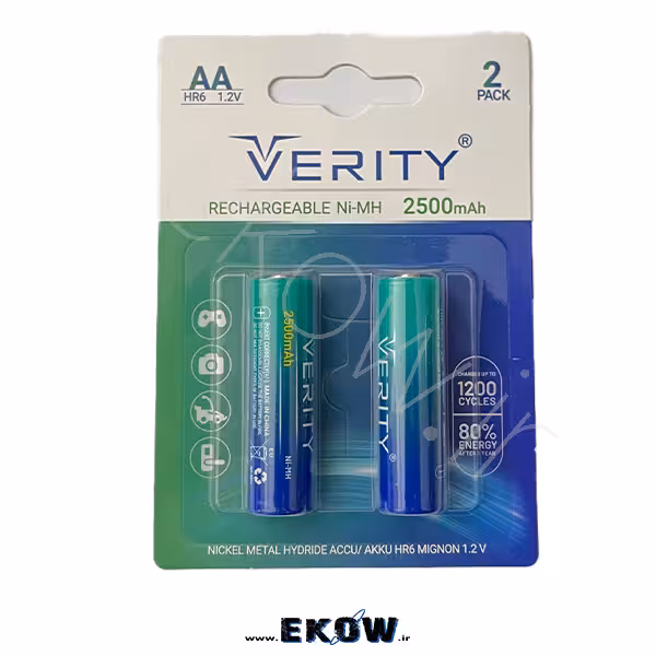باتری قلمی شارژی وریتی HR6 2500mAh( باتری قلمی VERITY HR6 2500mAh 12V )