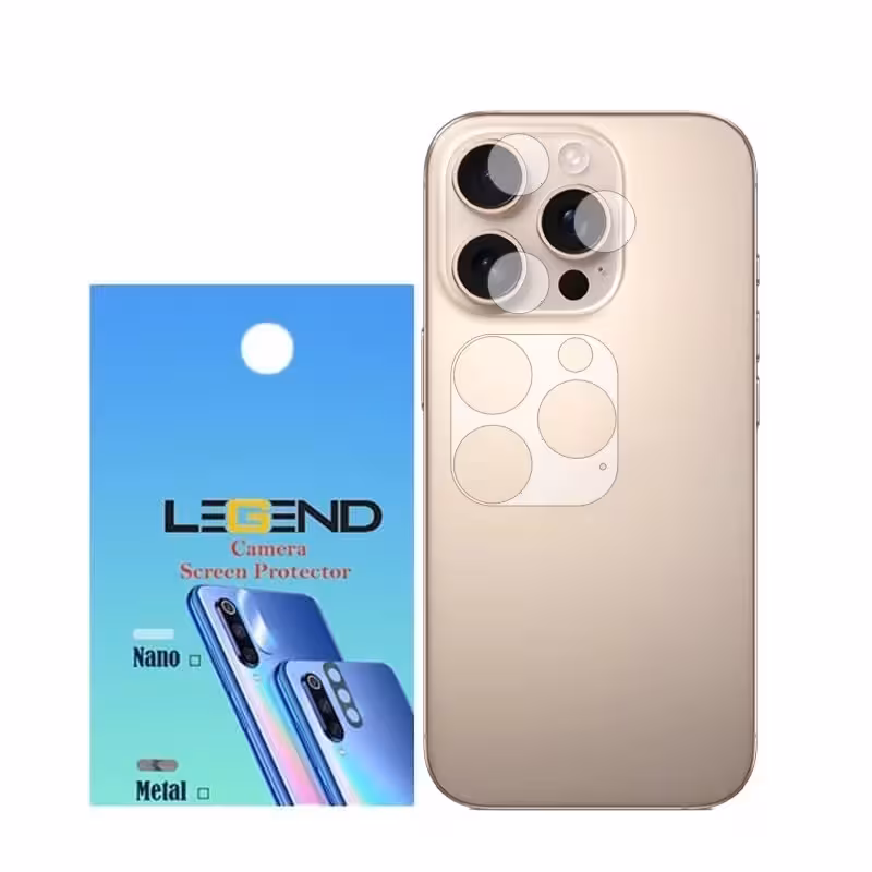 محافظ لنز دوربین لجند مدل نانو گلس مناسب برای ک.بایل اپل iPhone 16 Pro