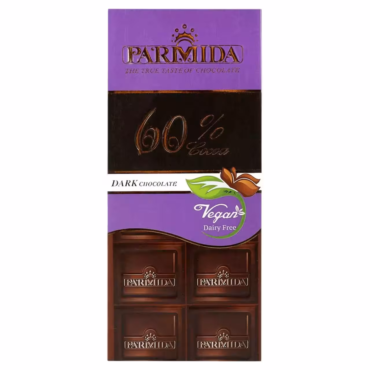 شکلات تخته ای تلخ 60 درصد پارمیدا – 80 گرم