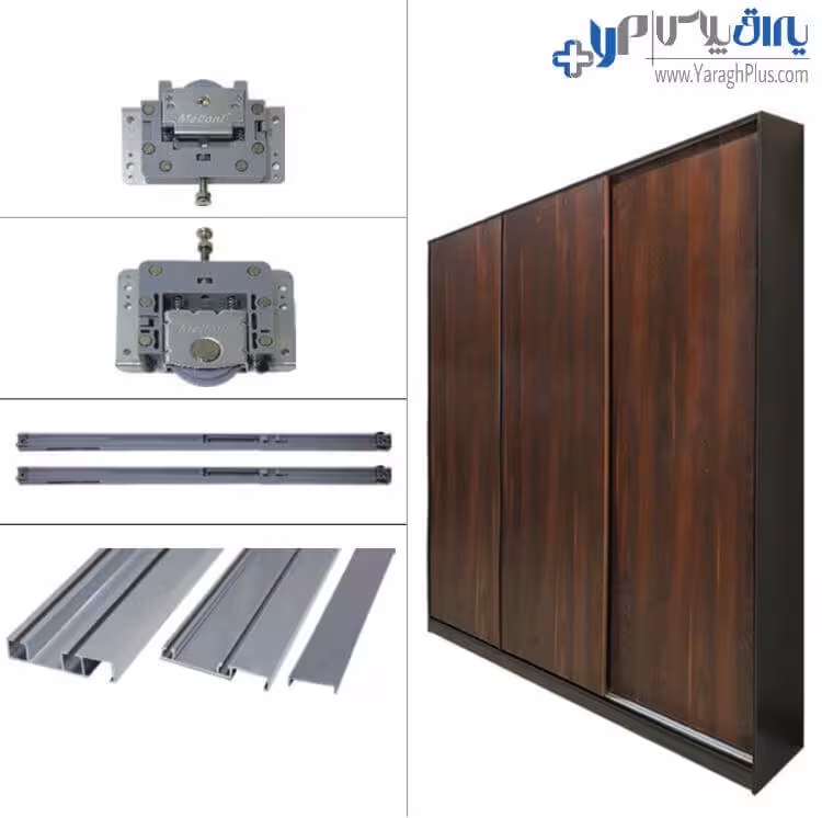 مکانیزم درب ریلی تاپ لاین توکار اسلیم سه درب ملونی