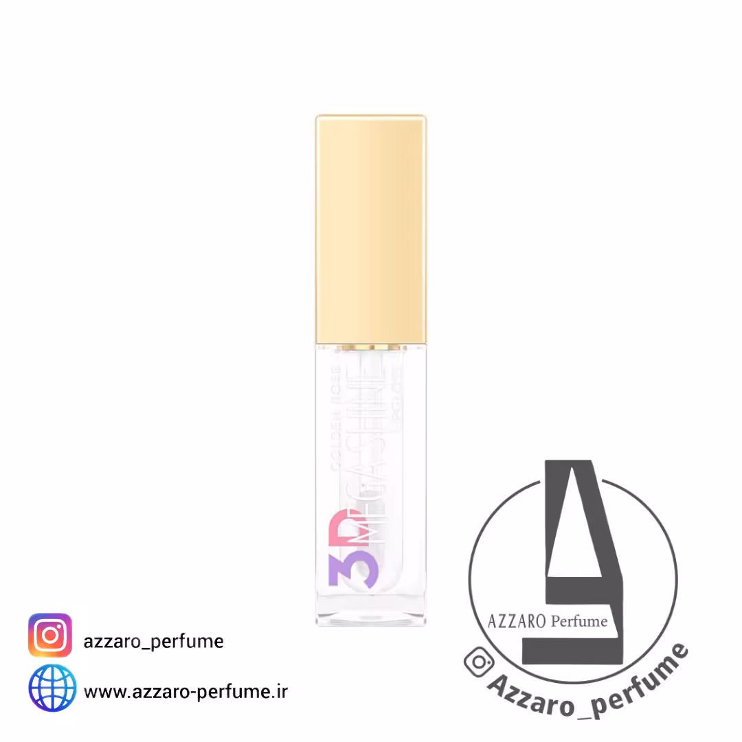 رژ لب مایع براق گلدن رز مدل 3D Mega Shine شماره 101 بی رنگ حجم 5.2 میل