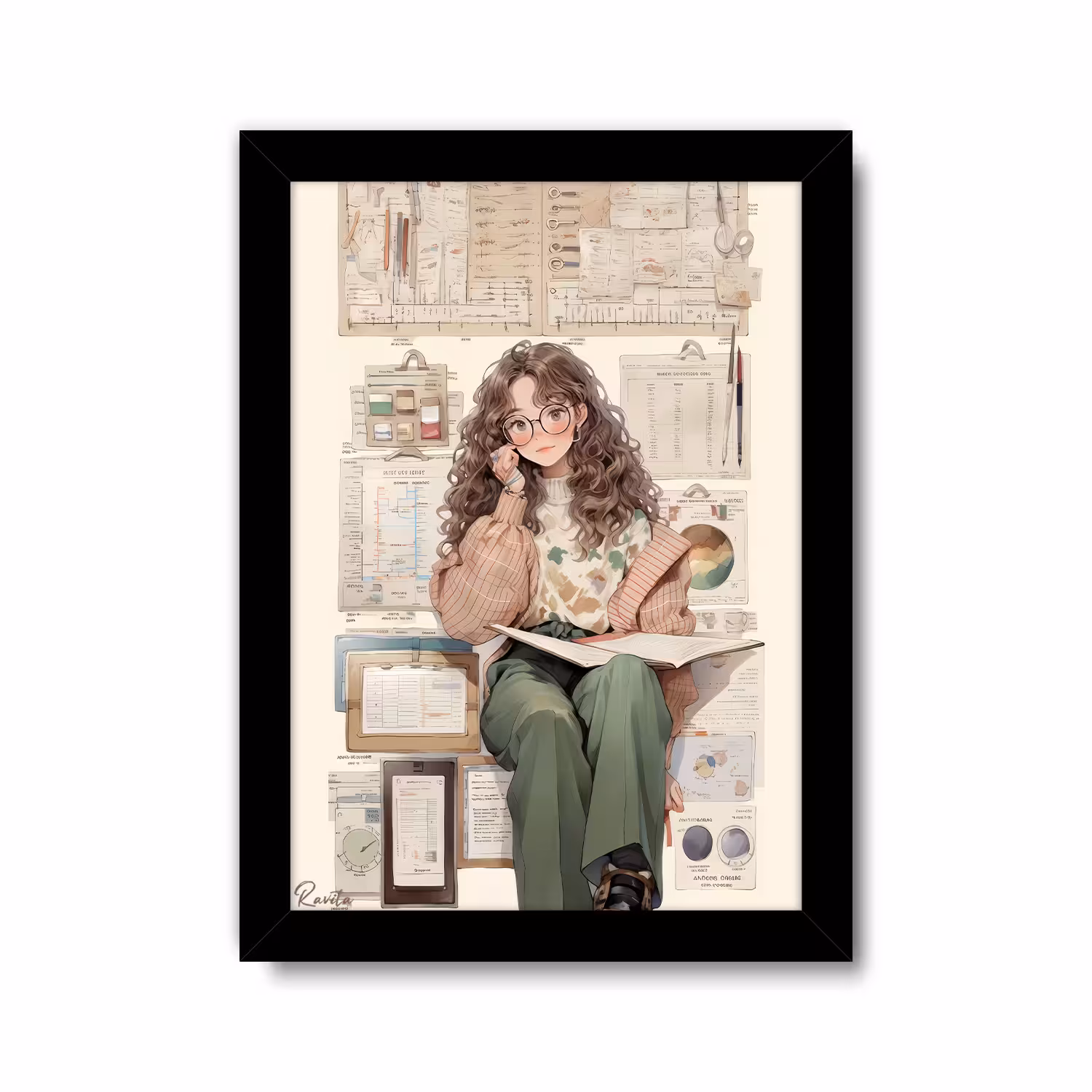 تابلو تکی دختر کد 3572