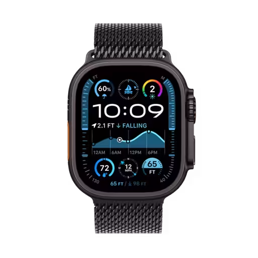 اپل واچ مدل اولترا نسل 2 تیتانیومی مشکی با بند میلانس مشکی 2024