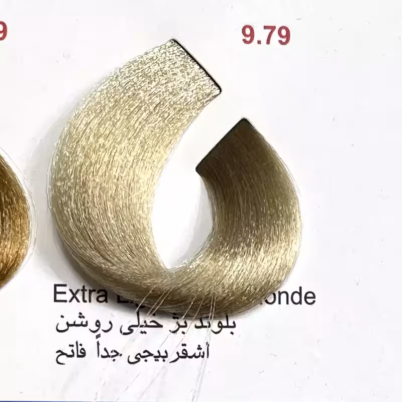 بلوند بژ خیلی روشن 9.79 ،رنگ مو کم آمونیاک پیلون ویک عدد اکسیدان | amazonchi