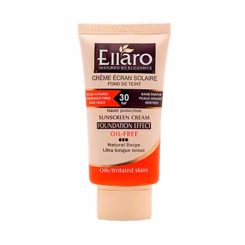 کرم ضد آفتاب SPF 30 با پوشش کرم پودری فاقد چربی بژ طبیعی برند الارو