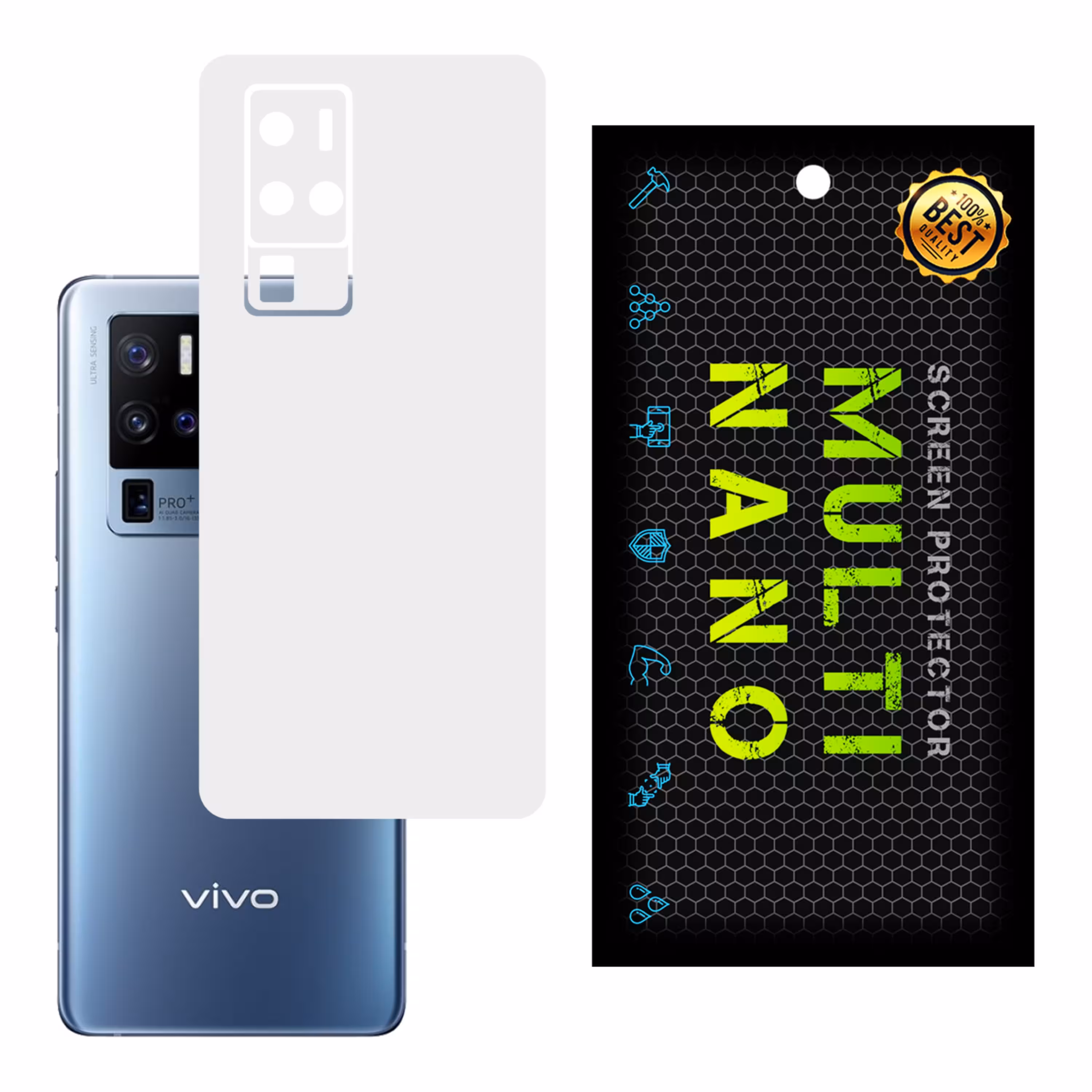 برچسب پوششی MultiNano مدل X-F1M- White برای پشت موبایل ویوو X50 Pro Plus