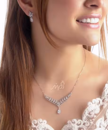 💍نیم ست جواهری پرطرفدار ميكروزنجيري نقره عیار 925 (N_4089)‌‌‌‌‌‌ ‌