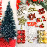 درخت کاج سوزنی 150 سانت نوک برفی با تزئینات کد 312