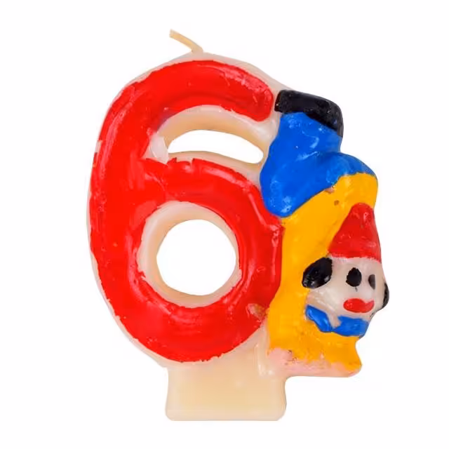 شمع تولد مدل دلقک طرح عدد 6