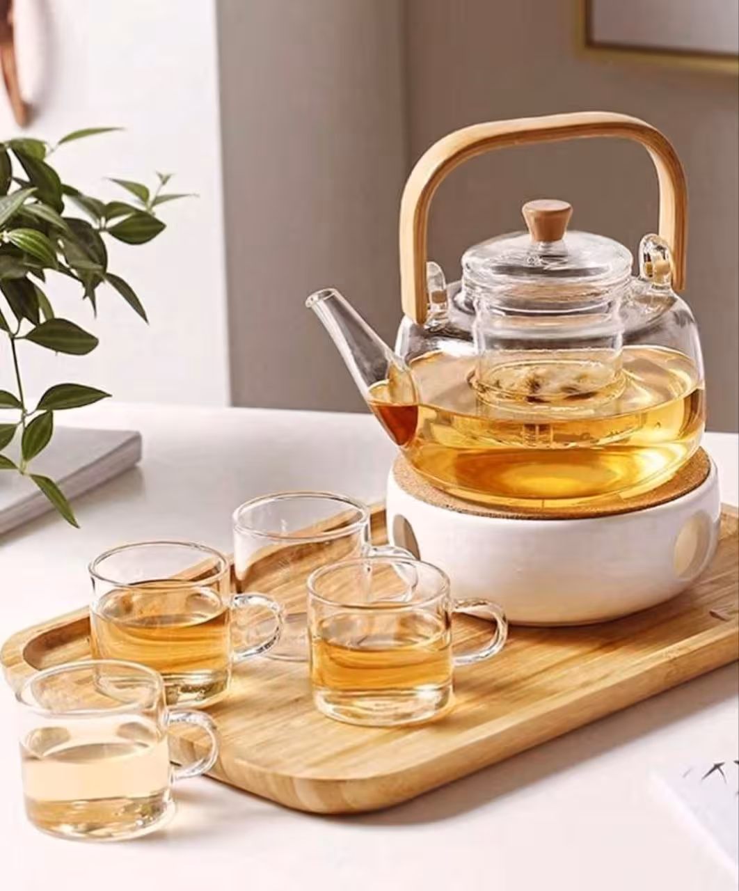 قوری پیرکس دسته بامبو وارداتی کد KİT-229-2024004