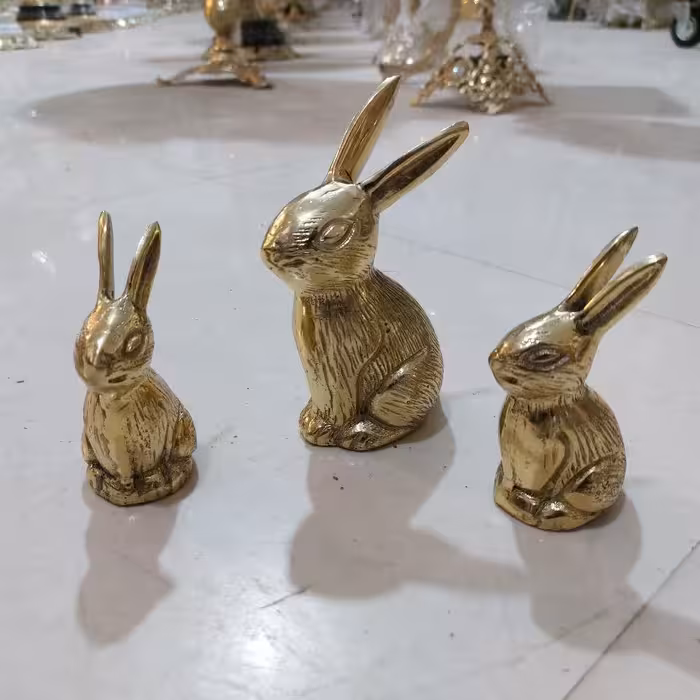 خرگوش سایز کوچک برنزی ارتفاع 11سانت نماد حیوان 1402