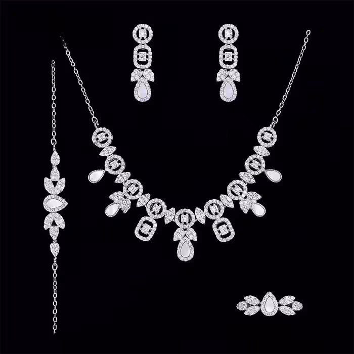 سرویس ایتالیایی نقره جواهری زنانه کد 60685