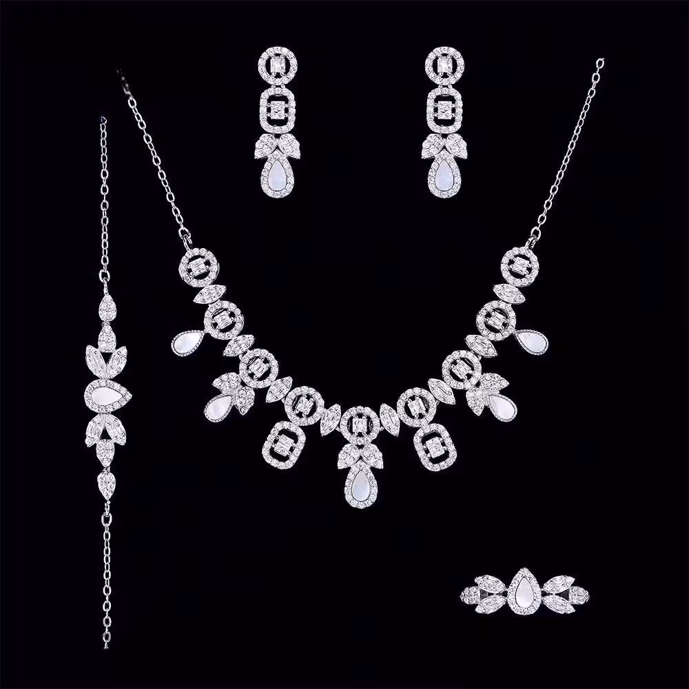 سرویس ایتالیایی نقره جواهری زنانه کد 60685