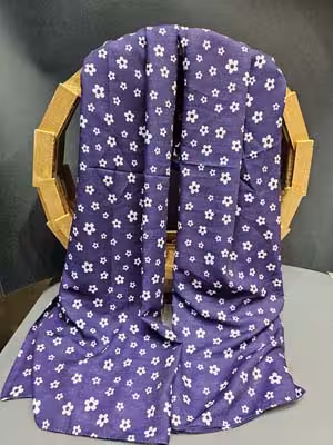 شال نخی بنفش با شکوفه های ریز سفید کد NA52