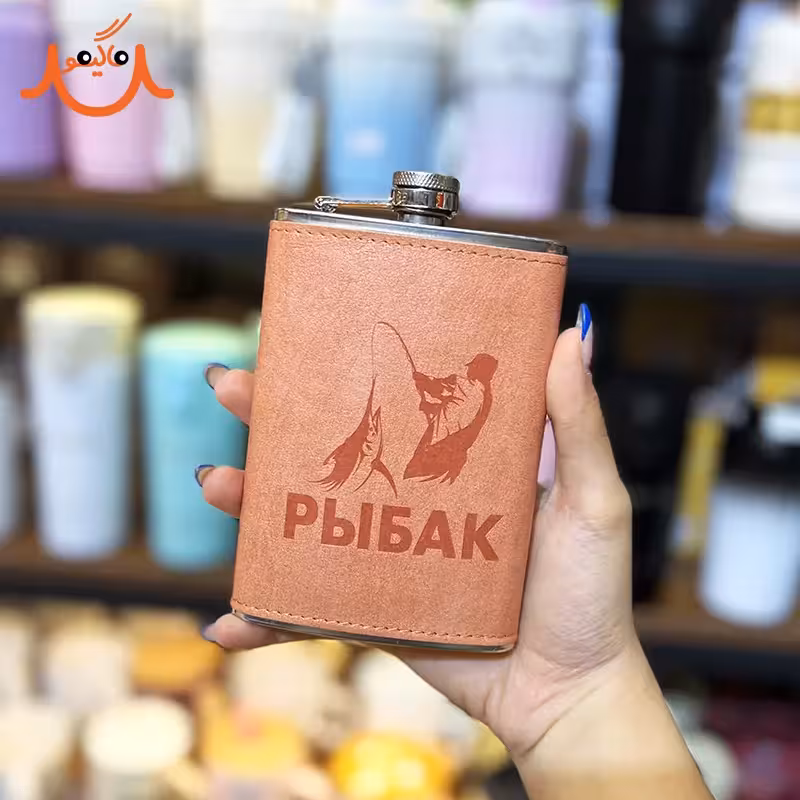 هیپ فلاسک تکی چرم