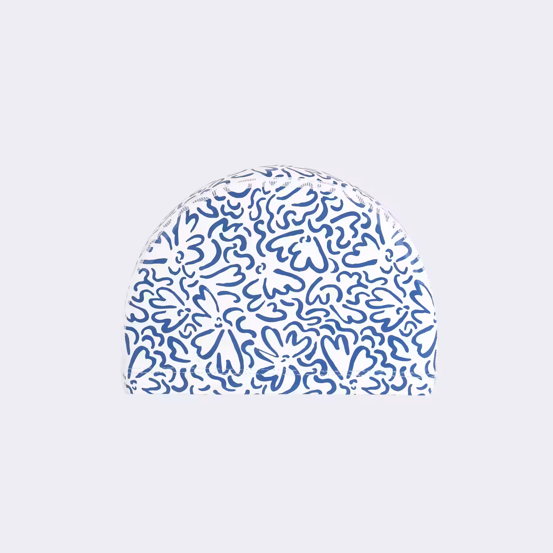 کلاه شنا نابایجی – دکتلون Nabaiji Coated Swimming Cap – Printed Fabric – Size M – White / Blue