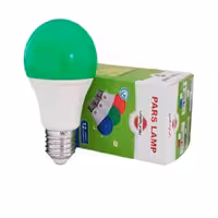 لامپ 9 وات LED حبابی سبز مدل پارس شهاب