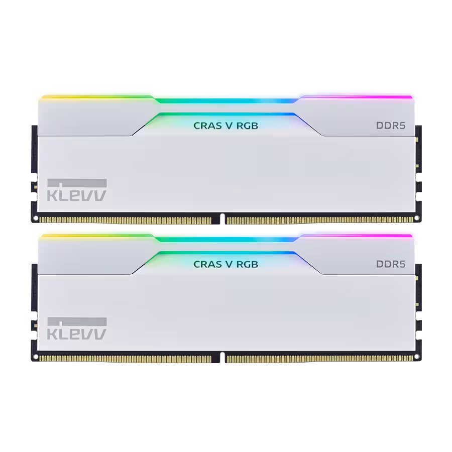 قیمت   مشحصات رم دسکتاپ دو کاناله سفید KLEVV CRAS V RGB 32GB 7200 | تکاف
