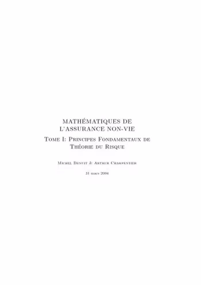 خرید و دانلود نسخه کامل کتاب Mathématiques de l’Assurance Non Vie, tome 1