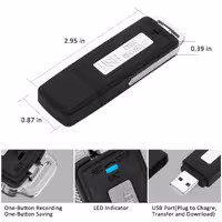 رکوردر صدا 16 گیگ طرح فلش (105 ساعت)