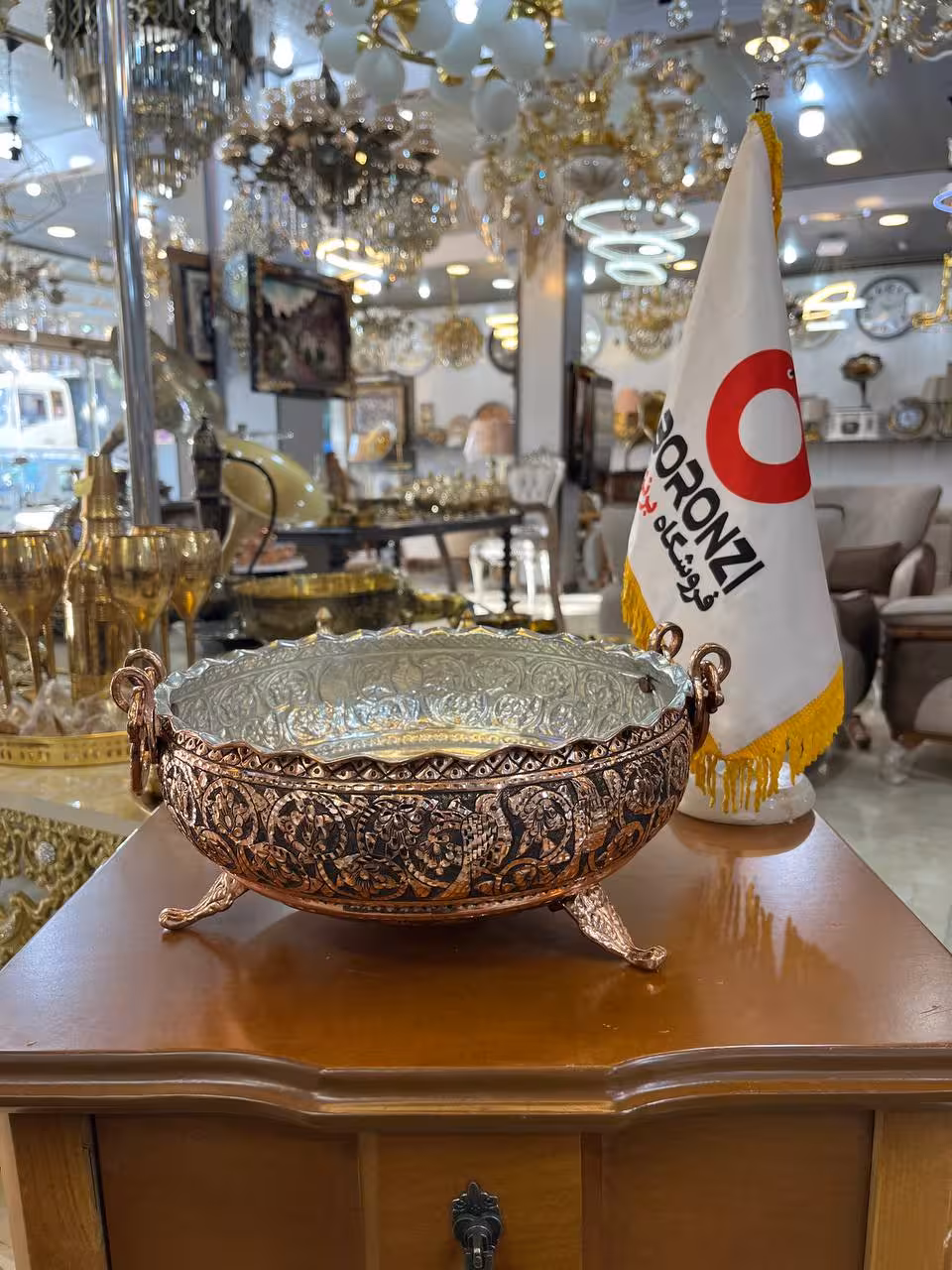 کاسه سه پايه مسي متوسط