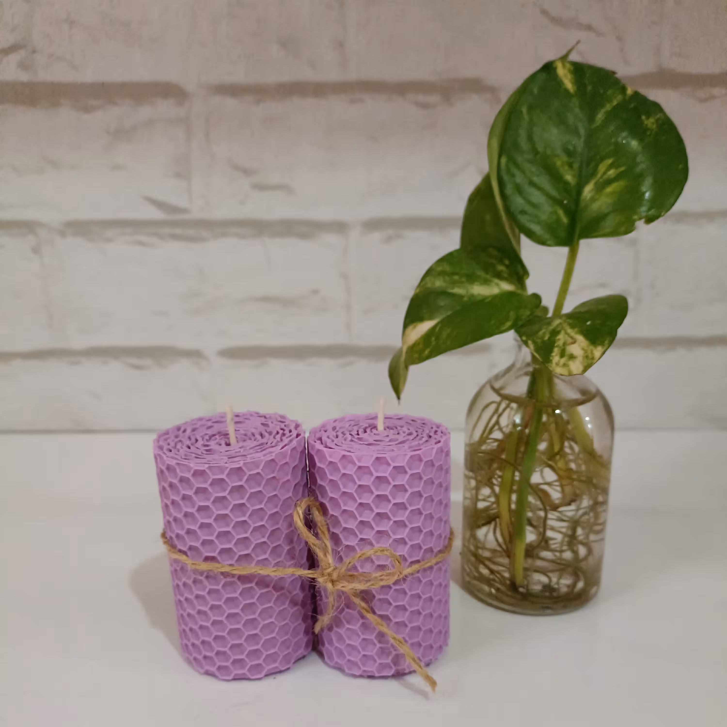 شمع موم عسلی یاسی