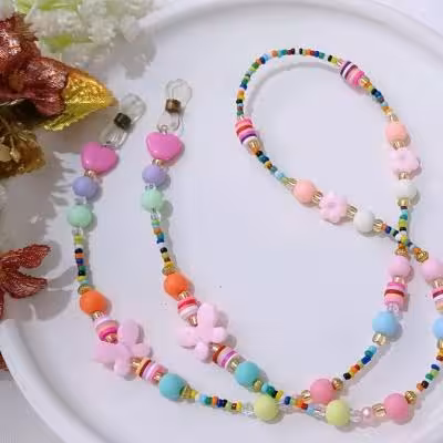 بند عینک بچه گانه پروانه صورتی