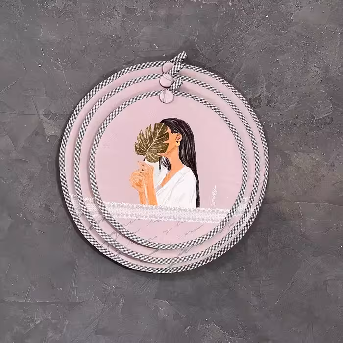 ست 3تایی دمکنی مخمل سلن - طرح 104