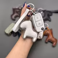 کاور ریموت پژو 405 و پارس دو دکمه ست فانتزی با چرم طبیعی