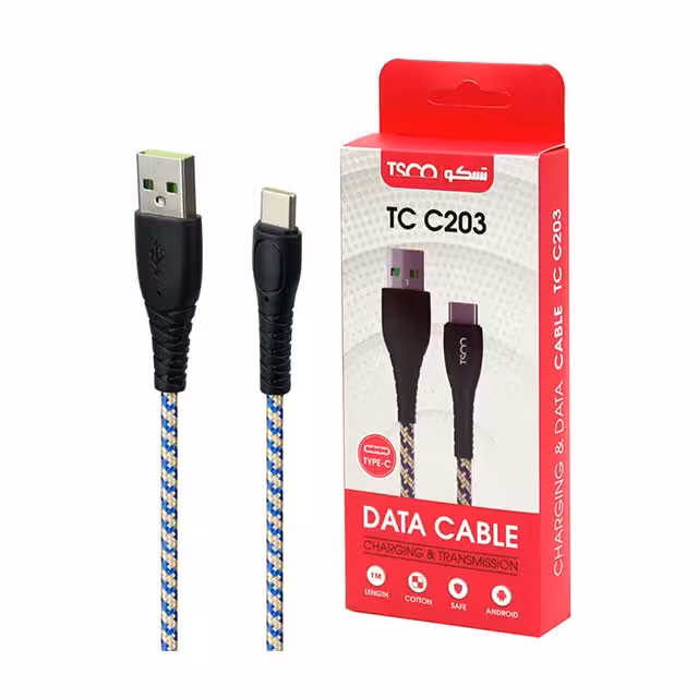کابل تبدیل USB به USB-C تسکو مدل TCC 203 طول 1 متری