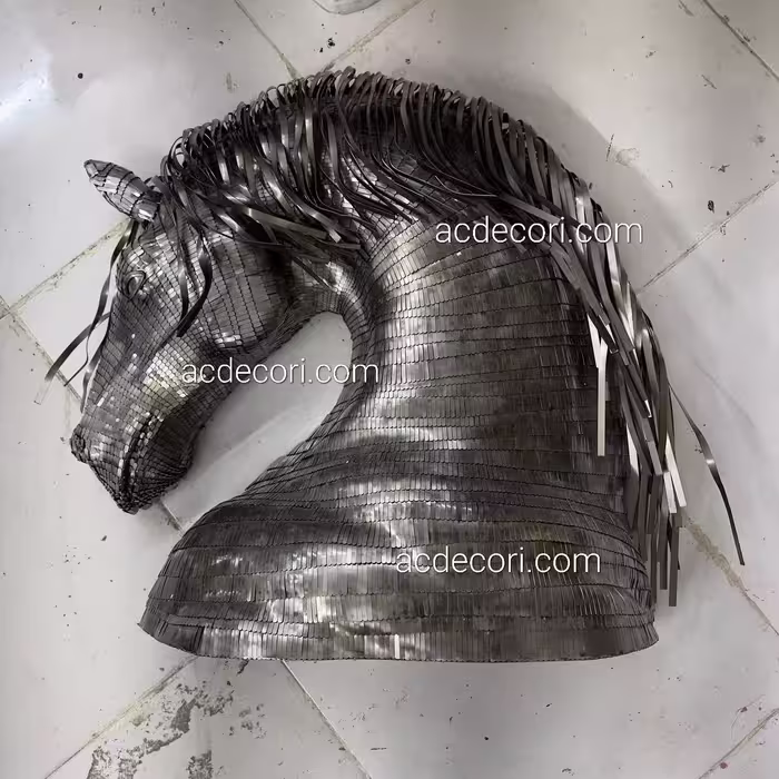 دیوارکوب سر اسب فلزی