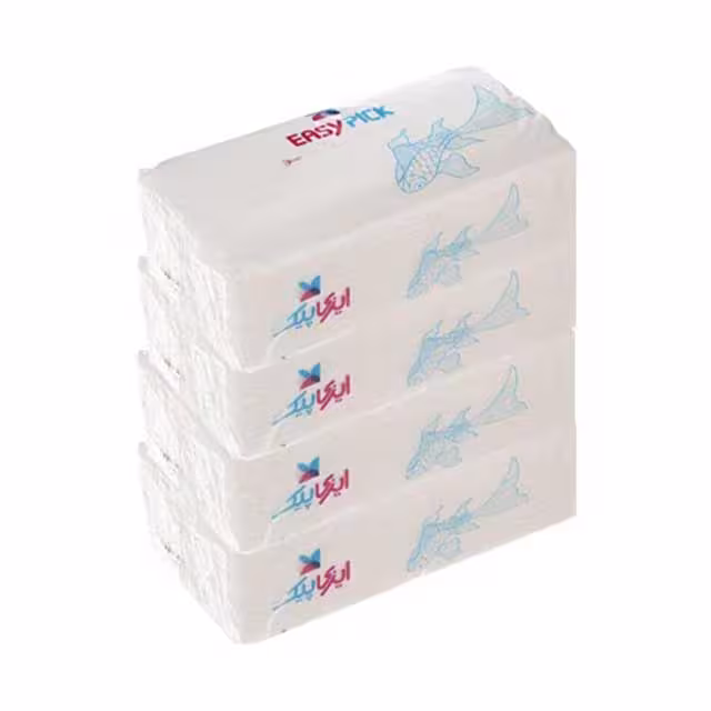 دستمال کاغذی اقتصادی ایزی پیک 100 برگ دولایه بسته 4 عددی