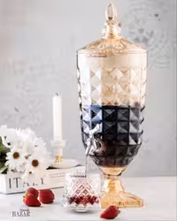 کلمن شیشه ای عسلی 3.5 لیتر پاشاسازه مدل آکومارین کد 43098